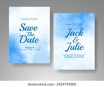 Wedding invitation with abstract watercolor background