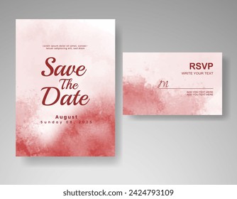 Wedding invitation with abstract watercolor background