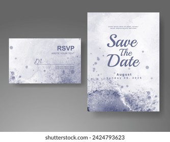 Wedding invitation with abstract watercolor background