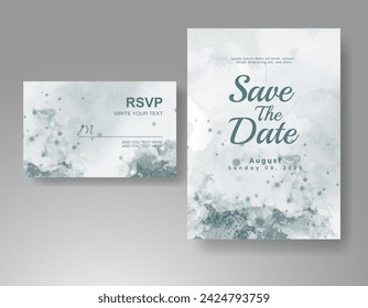 Wedding invitation with abstract watercolor background