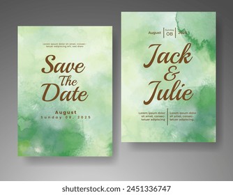 Wedding invitation with abstract watercolor background