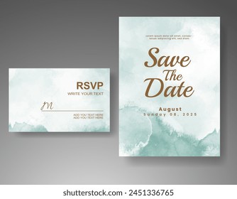 Wedding invitation with abstract watercolor background