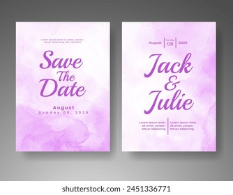 Wedding invitation with abstract watercolor background