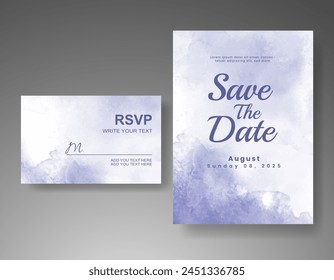 Wedding invitation with abstract watercolor background