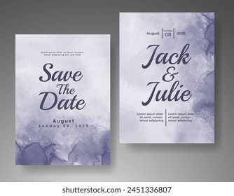 Wedding invitation with abstract watercolor background