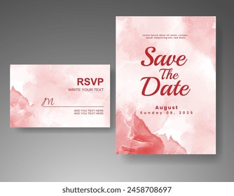 Wedding invitation with abstract watercolor background