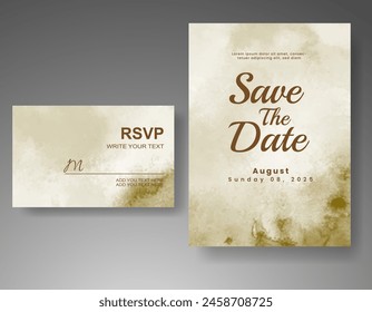 Wedding invitation with abstract watercolor background