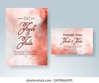 Wedding invitation with abstract watercolor background