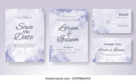 Wedding invitation with abstract watercolor background