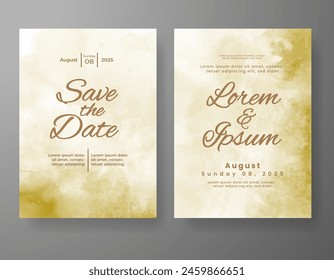 Wedding invitation with abstract watercolor background