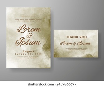 Wedding invitation with abstract watercolor background
