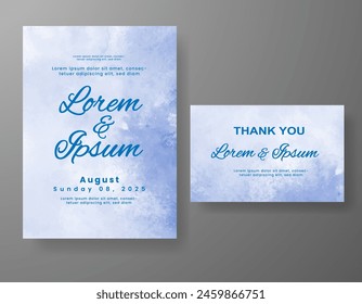 Wedding invitation with abstract watercolor background