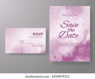 Wedding invitation with abstract watercolor background