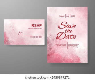 Wedding invitation with abstract watercolor background