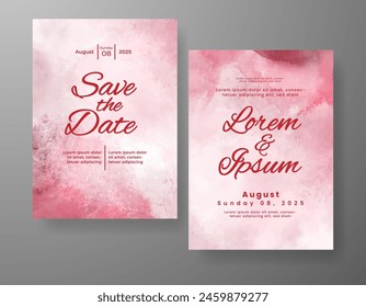 Wedding invitation with abstract watercolor background