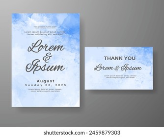 Wedding invitation with abstract watercolor background