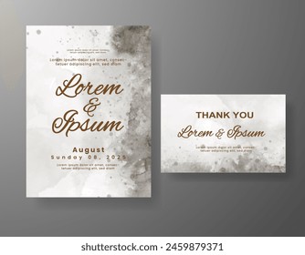 Wedding invitation with abstract watercolor background