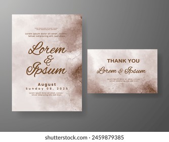 Wedding invitation with abstract watercolor background