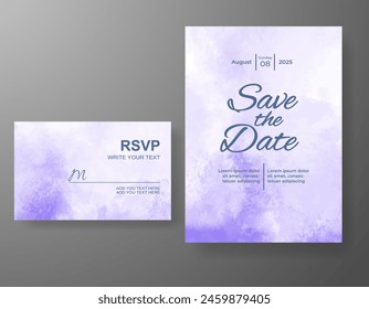 Wedding invitation with abstract watercolor background