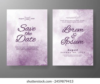 Wedding invitation with abstract watercolor background