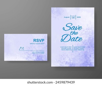 Wedding invitation with abstract watercolor background