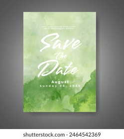 Wedding invitation with abstract watercolor background