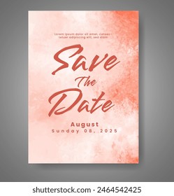 Wedding invitation with abstract watercolor background