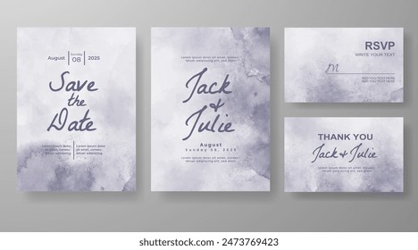 Wedding invitation with abstract watercolor background