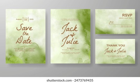 Wedding invitation with abstract watercolor background