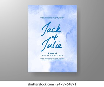 Wedding invitation with abstract watercolor background