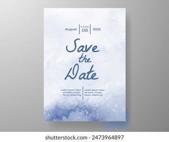 Wedding invitation with abstract watercolor background