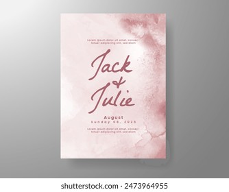 Wedding invitation with abstract watercolor background