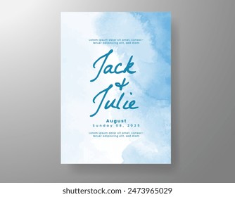 Wedding invitation with abstract watercolor background