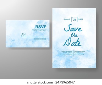 Wedding invitation with abstract watercolor background