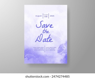 Wedding invitation with abstract watercolor background