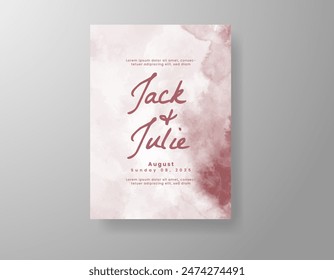 Wedding invitation with abstract watercolor background