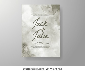 Wedding invitation with abstract watercolor background
