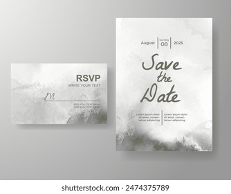 Wedding invitation with abstract watercolor background