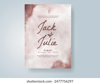 Wedding invitation with abstract watercolor background
