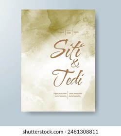 Wedding invitation with abstract watercolor background