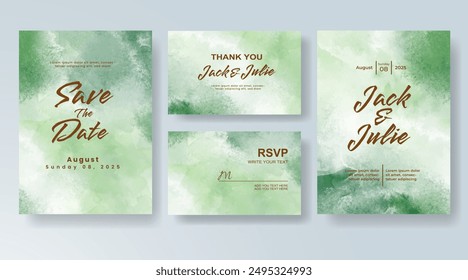 Wedding invitation with abstract watercolor background