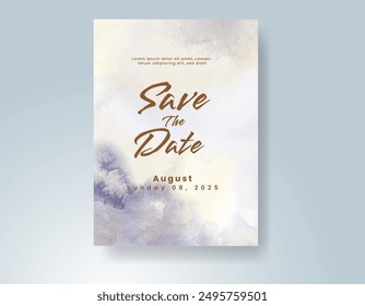 Wedding invitation with abstract watercolor background