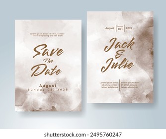 Wedding invitation with abstract watercolor background
