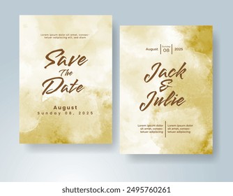 Wedding invitation with abstract watercolor background