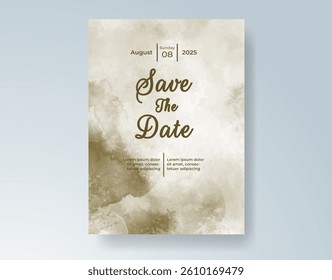 Wedding invitation with abstract watercolor background