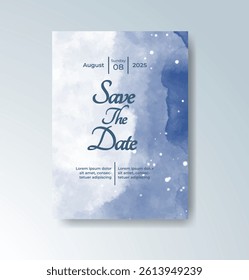 Wedding invitation with abstract watercolor background