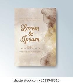 Wedding invitation with abstract watercolor background