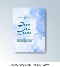 Wedding invitation with abstract watercolor background