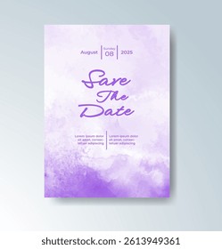 Wedding invitation with abstract watercolor background