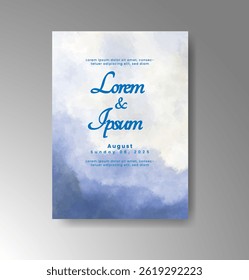Wedding invitation with abstract watercolor background